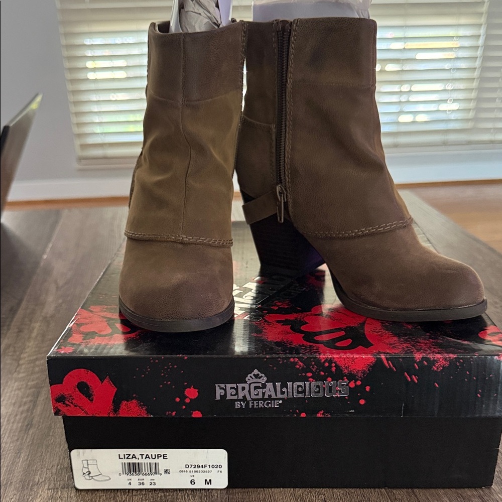 Fergalicious Women's Brown Ankle Booties